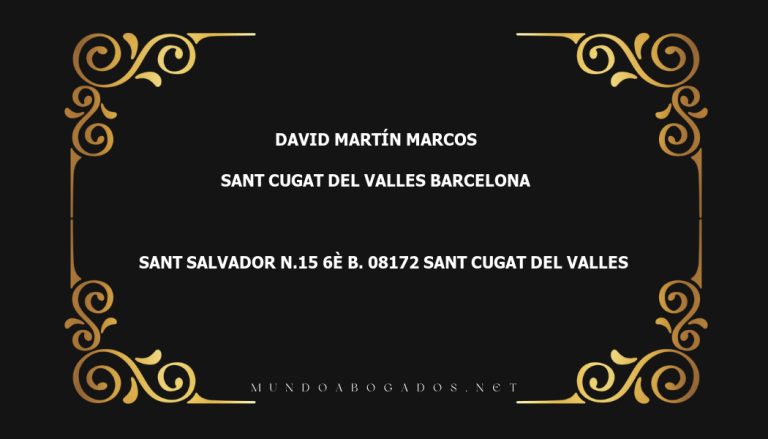 abogado David Martín Marcos en la localidad de Sant Cugat del Valles