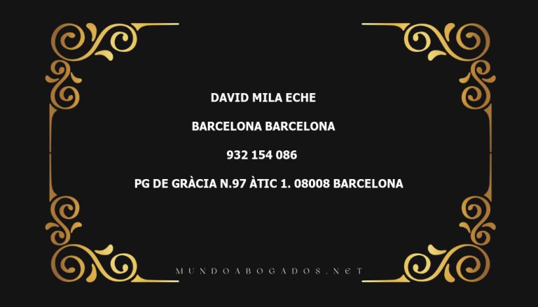 abogado David Mila Eche en la localidad de Barcelona