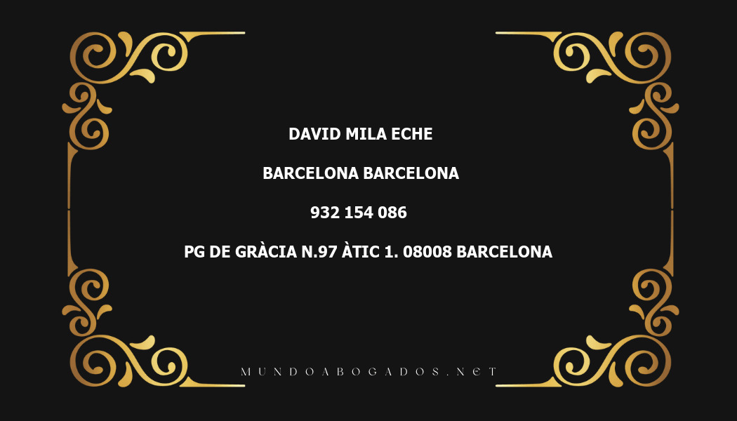 abogado David Mila Eche en la localidad de Barcelona