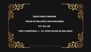 abogado David Miro Carmona en la localidad de Palma de Mallorca