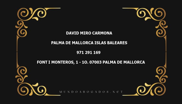 abogado David Miro Carmona en la localidad de Palma de Mallorca