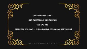 abogado David Monte Lopez en la localidad de San Bartolomé