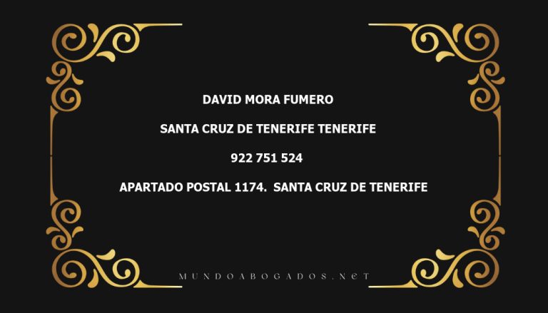 abogado David Mora Fumero en la localidad de Santa Cruz de Tenerife