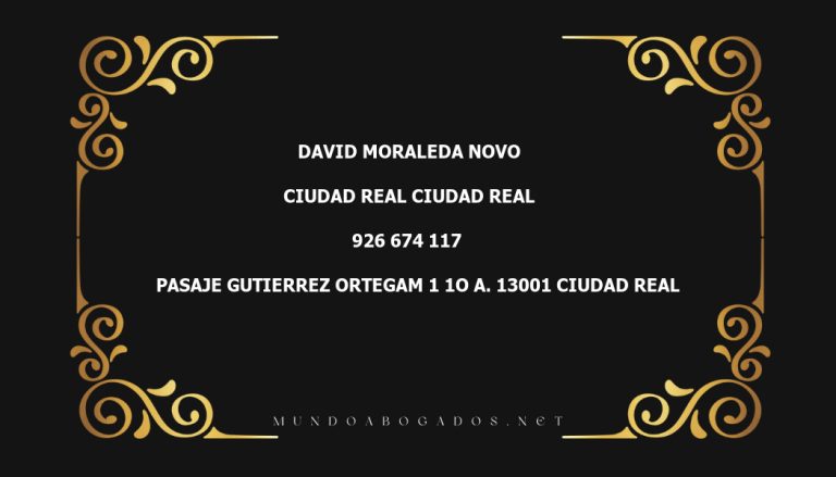 abogado David Moraleda Novo en la localidad de Ciudad Real