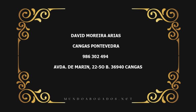 abogado David Moreira Arias en la localidad de Cangas