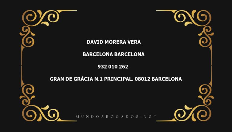 abogado David Morera Vera en la localidad de Barcelona