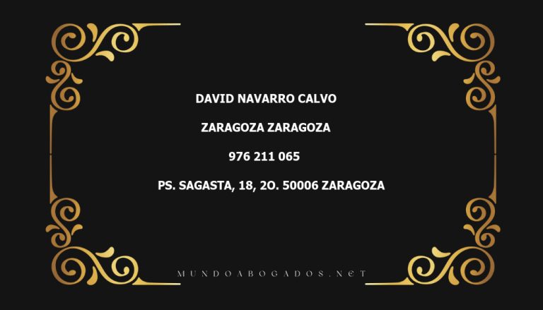 abogado David Navarro Calvo en la localidad de Zaragoza