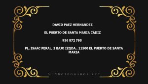 abogado David Paez Hernandez en la localidad de El Puerto de Santa Maria