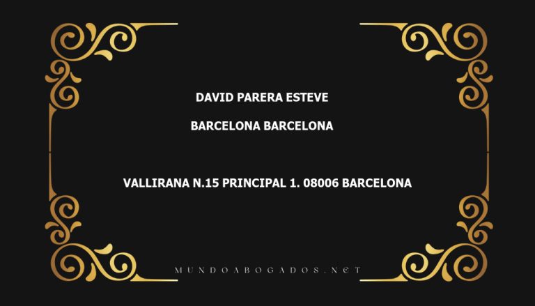 abogado David Parera Esteve en la localidad de Barcelona