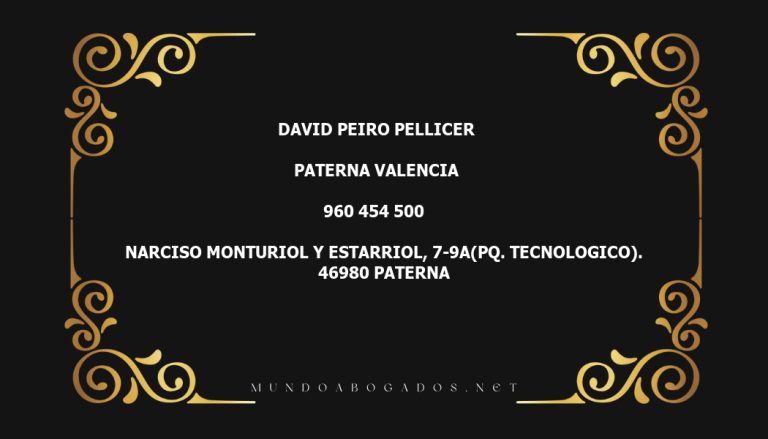 abogado David Peiro Pellicer en la localidad de Paterna