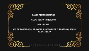 abogado David Pique Domingo en la localidad de Miami Playa