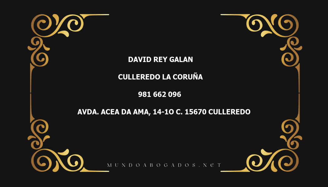 abogado David Rey Galan en la localidad de Culleredo