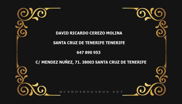 abogado David Ricardo Cerezo Molina en la localidad de Santa Cruz de Tenerife