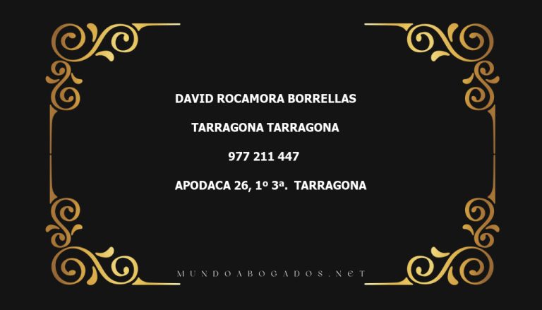 abogado David Rocamora Borrellas en la localidad de Tarragona