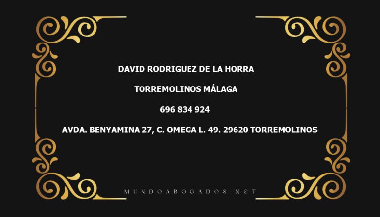 abogado David Rodriguez De La Horra en la localidad de Torremolinos