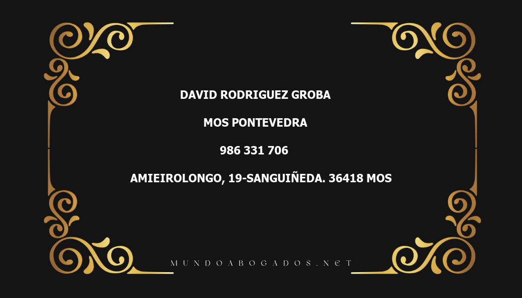 abogado David Rodriguez Groba en la localidad de Mos