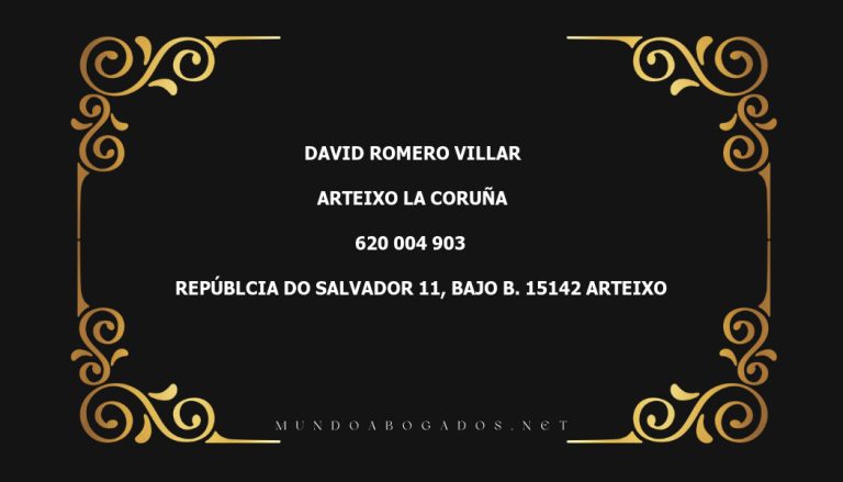 abogado David Romero Villar en la localidad de Arteixo