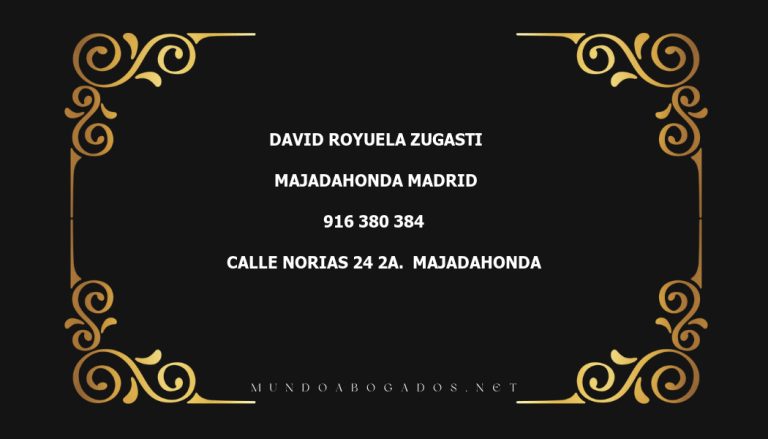 abogado David Royuela Zugasti en la localidad de Majadahonda