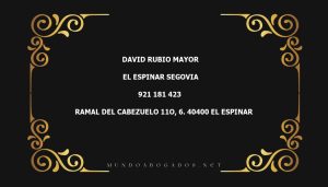 abogado David Rubio Mayor en la localidad de El Espinar