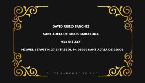 abogado David Rubio Sanchez en la localidad de Sant Adria de Besos