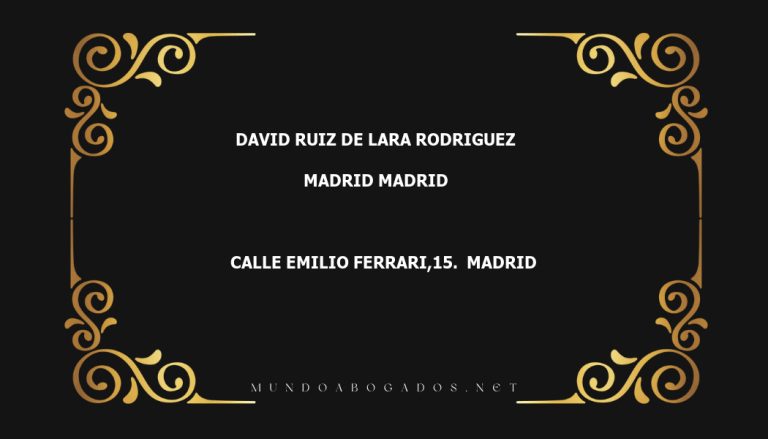 abogado David Ruiz De Lara Rodriguez en la localidad de Madrid