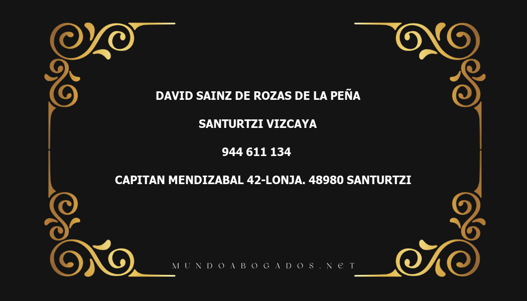 abogado David Sainz De Rozas De La Peña en la localidad de Santurtzi