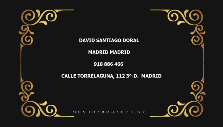 abogado David Santiago Doral en la localidad de Madrid