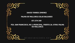 abogado David Torres Jimenez en la localidad de Palma de Mallorca