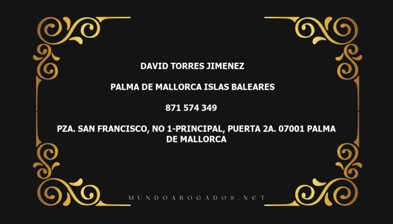 abogado David Torres Jimenez en la localidad de Palma de Mallorca