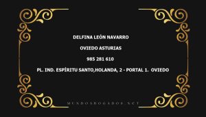 abogado Delfina León Navarro en la localidad de Oviedo