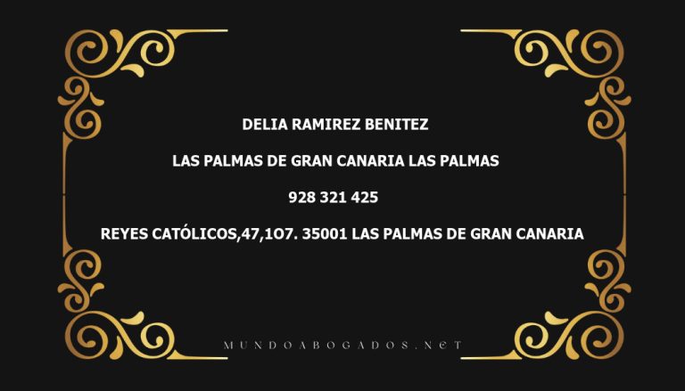 abogado Delia Ramirez Benitez en la localidad de Las Palmas de Gran Canaria