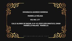 abogado Deogracia Agundez Borrega en la localidad de Marbella