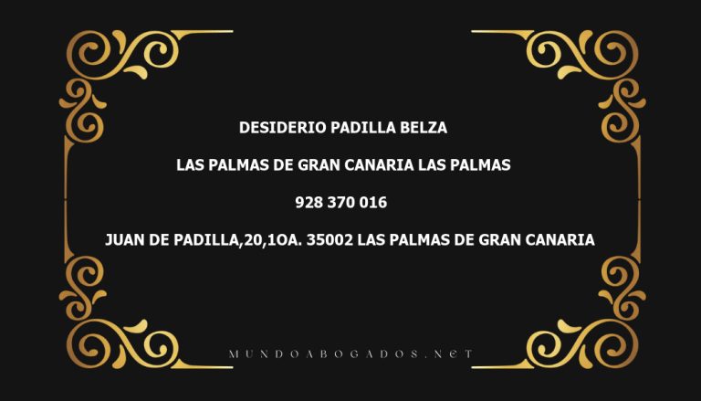 abogado Desiderio Padilla Belza en la localidad de Las Palmas de Gran Canaria