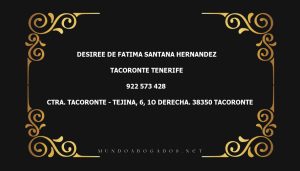 abogado Desiree De Fatima Santana Hernandez en la localidad de Tacoronte