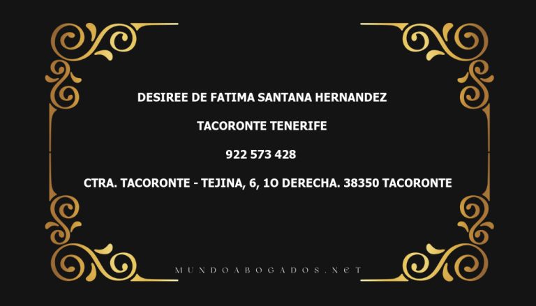 abogado Desiree De Fatima Santana Hernandez en la localidad de Tacoronte