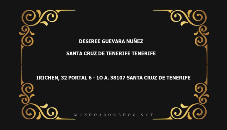 abogado Desiree Guevara Nuñez en la localidad de Santa Cruz de Tenerife