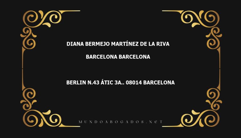 abogado Diana Bermejo Martínez De La Riva en la localidad de Barcelona