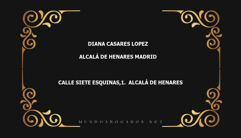 abogado Diana Casares Lopez en la localidad de Alcalá de Henares