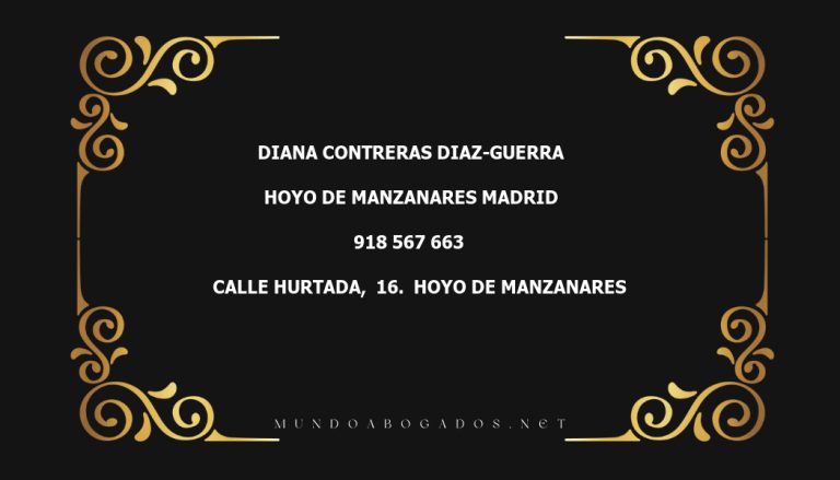 abogado Diana Contreras Diaz-Guerra en la localidad de Hoyo de Manzanares