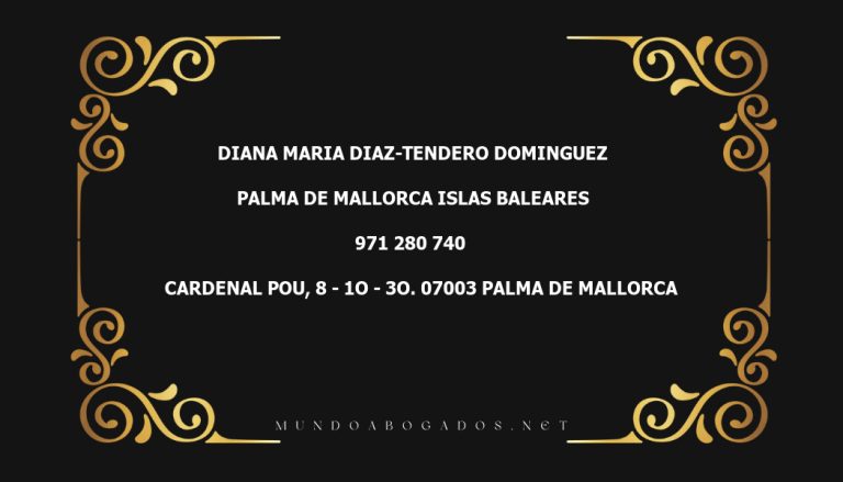 abogado Diana Maria Diaz-Tendero Dominguez en la localidad de Palma de Mallorca