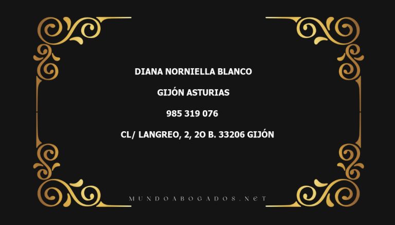 abogado Diana Norniella Blanco en la localidad de Gijón