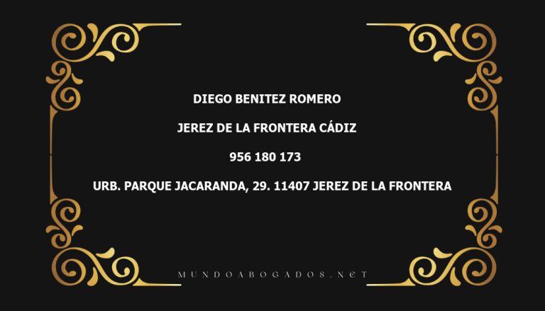 abogado Diego Benitez Romero en la localidad de Jerez de la Frontera