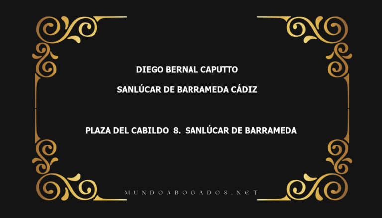 abogado Diego Bernal Caputto en la localidad de Sanlúcar de Barrameda