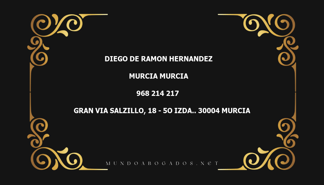 abogado Diego De Ramon Hernandez en la localidad de Murcia