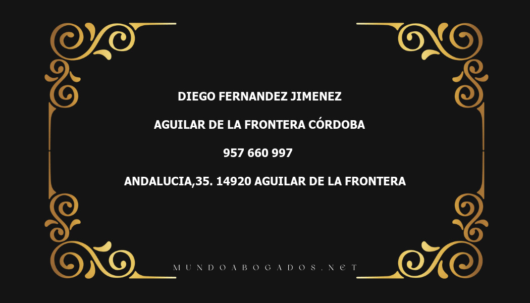 abogado Diego Fernandez Jimenez en la localidad de Aguilar de la Frontera