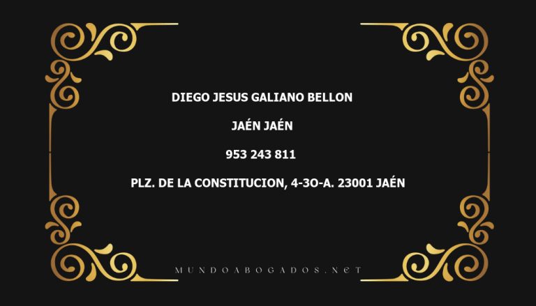 abogado Diego Jesus Galiano Bellon en la localidad de Jaén