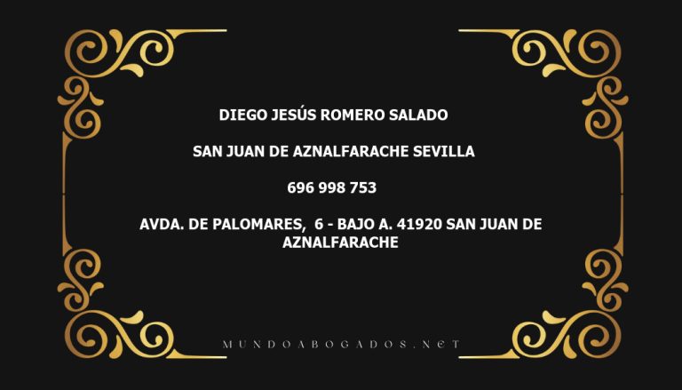 abogado Diego Jesús Romero Salado en la localidad de San Juan de Aznalfarache