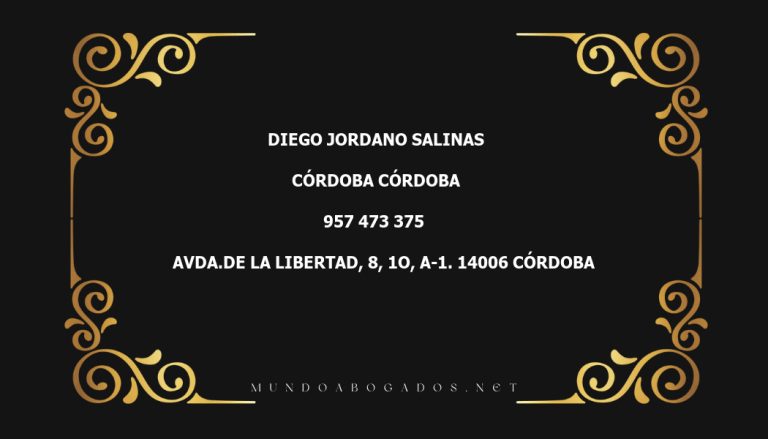 abogado Diego Jordano Salinas en la localidad de Córdoba