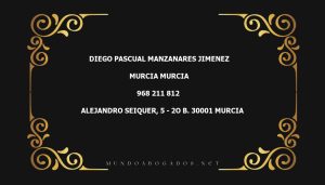 abogado Diego Pascual Manzanares Jimenez en la localidad de Murcia