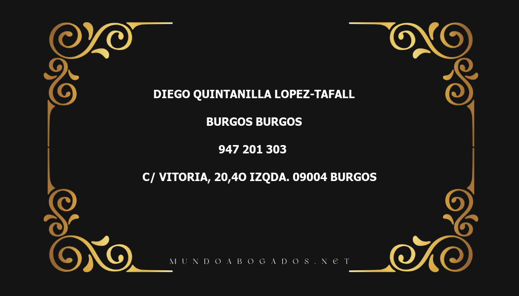 abogado Diego Quintanilla Lopez-Tafall en la localidad de Burgos